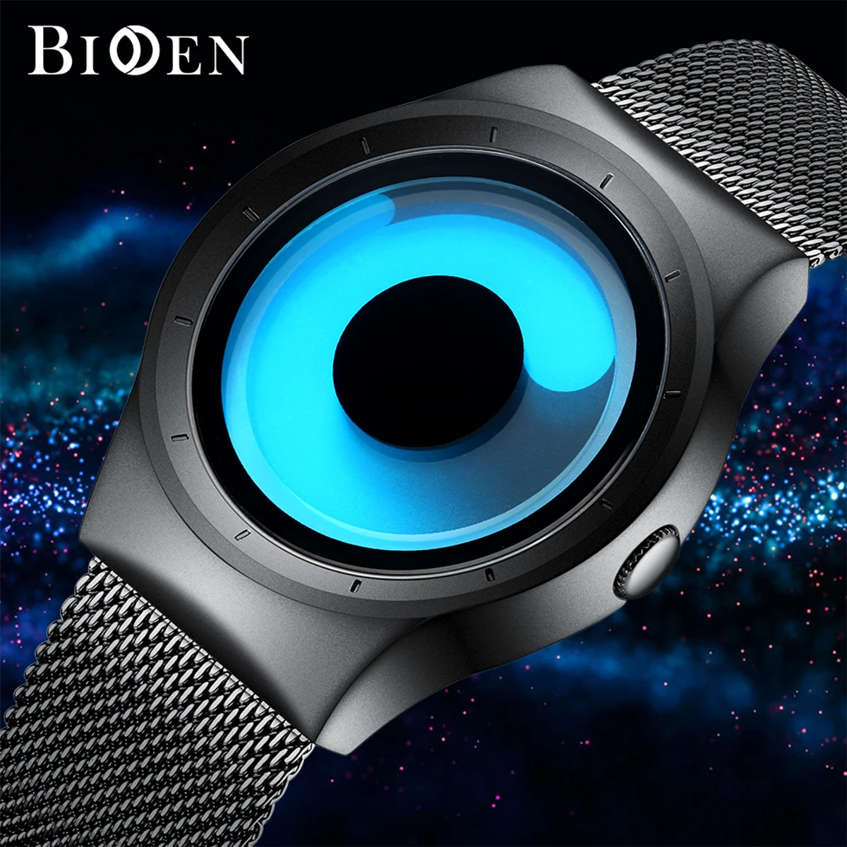 

BIDEN Men's fashion watch creative design vortex dial student watch waterproof men's quartz casual watch