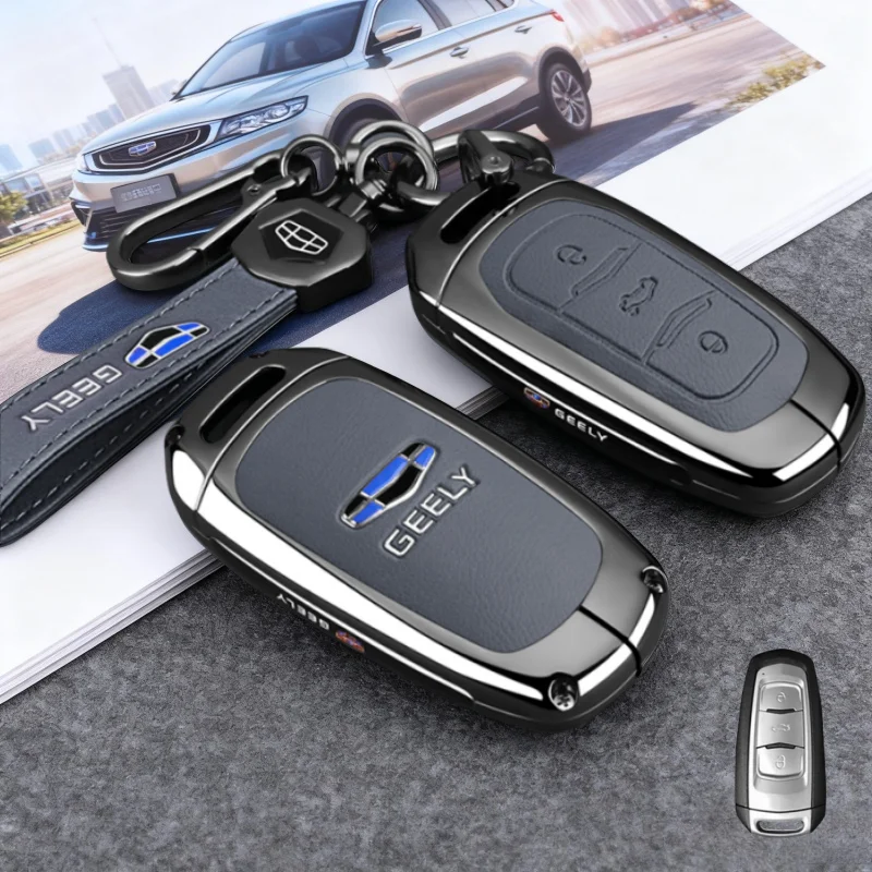 

НОВИНКА: Кожаный чехол-брелок для автомобильного ключа Geely Atlas Boyue NL3 EX7 SUV GT GC9 Emgrand X7 Borui из сплава