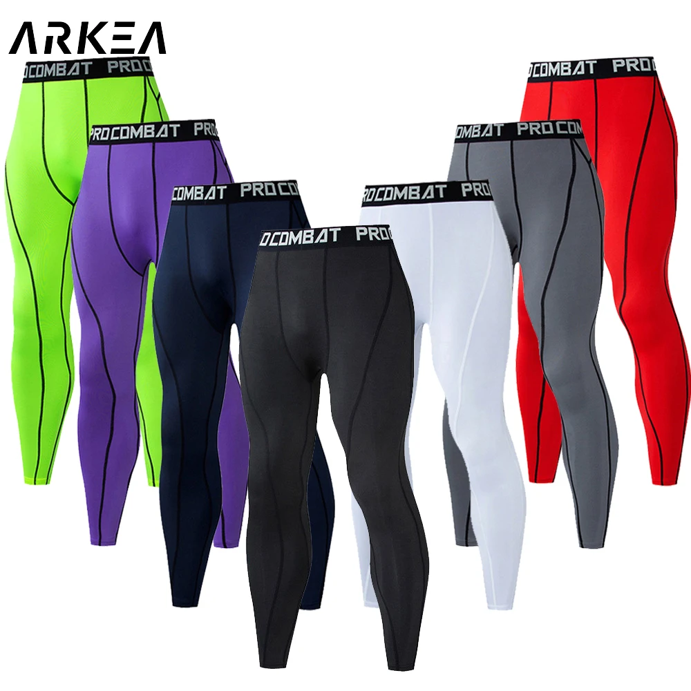 Solid color Compression sports tights Running Sports Workout Bottoms Trousers Jogging Pants Quick dry Fitness Training trousers