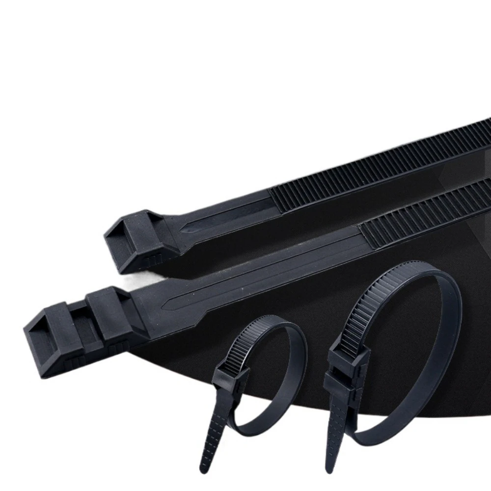 Double-buckle Nylon Cable Ties 9x260x360mm Black Widened Thickened Self Locking Nylon Cable Ties Plastic Cord Zip Ties 14 Inc
