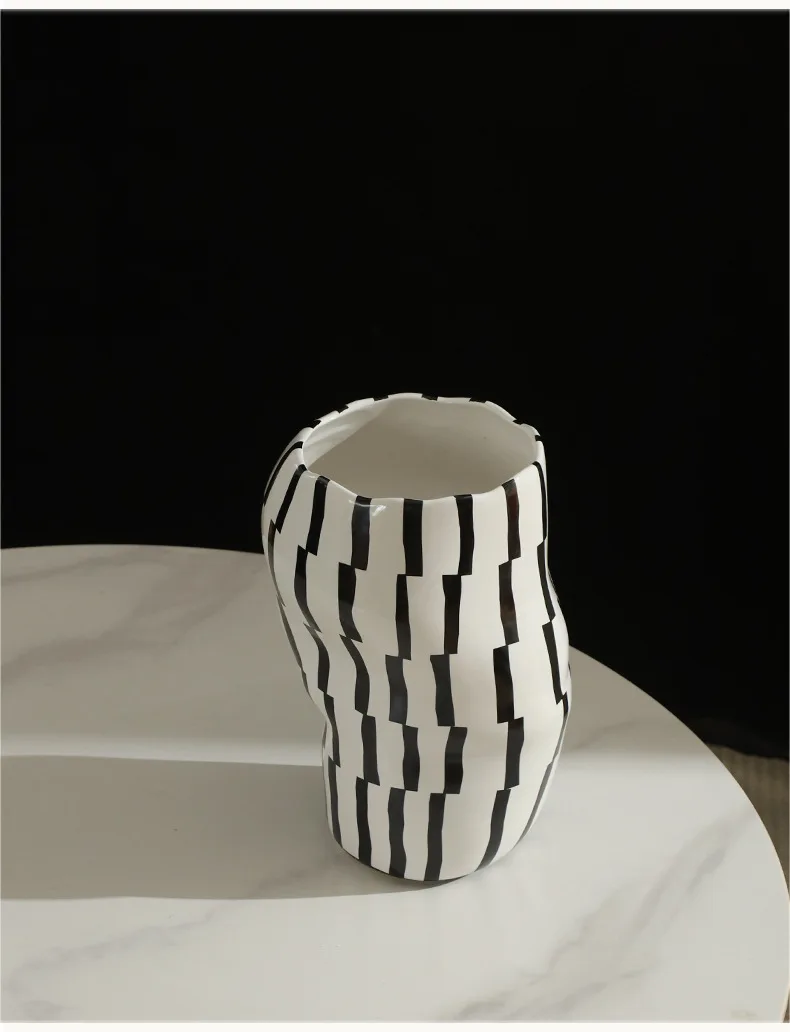 Light luxury high-end vase ceramic Jingdezhen porcelain ornament exquisite flower arrangement utensils large diameter