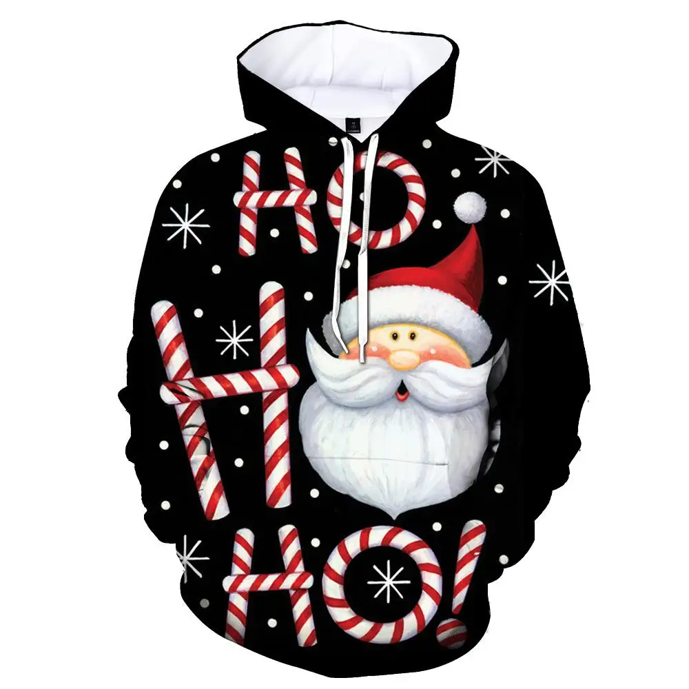 Hot Sale Christmas 3d Printed Hoodie For Boys And Girls Long Sleeve Snowman/santa Claus Casual Sports Adult Children Thin Tops