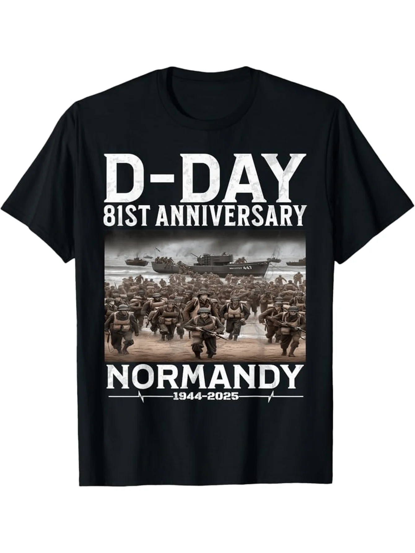 Normandy Omaha Beach 1944 D-Day 81st Anniversary T-Shirt 100% Cotton O-Neck Short Sleeve Summer Casual Mens T-shirt Streetwear