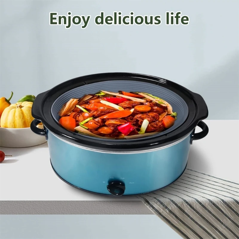 2Pcs Silicone Slow Cooker Liners for 7-8 Quart Crock Pots Oval Slow Cookers Silicone Crock Pots Liners Reusable Leakproof