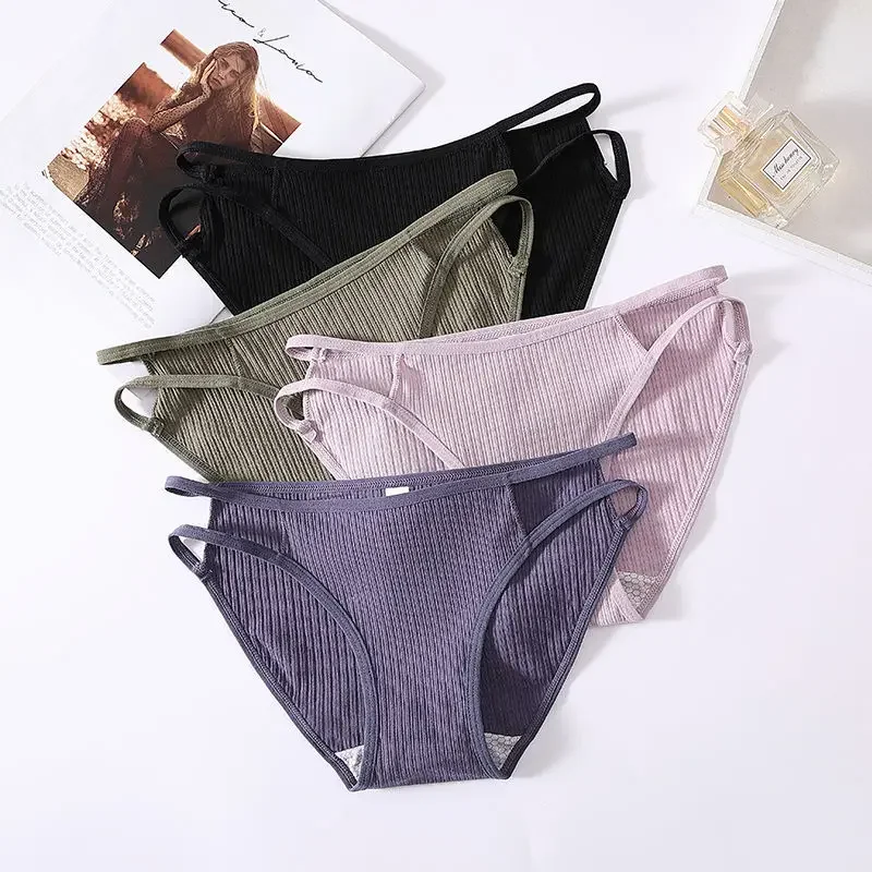 Panties For Women Cotton Underpants Girls Briefs Striped Panty Sexy Lingerie Female Seamless Underwear M-XL