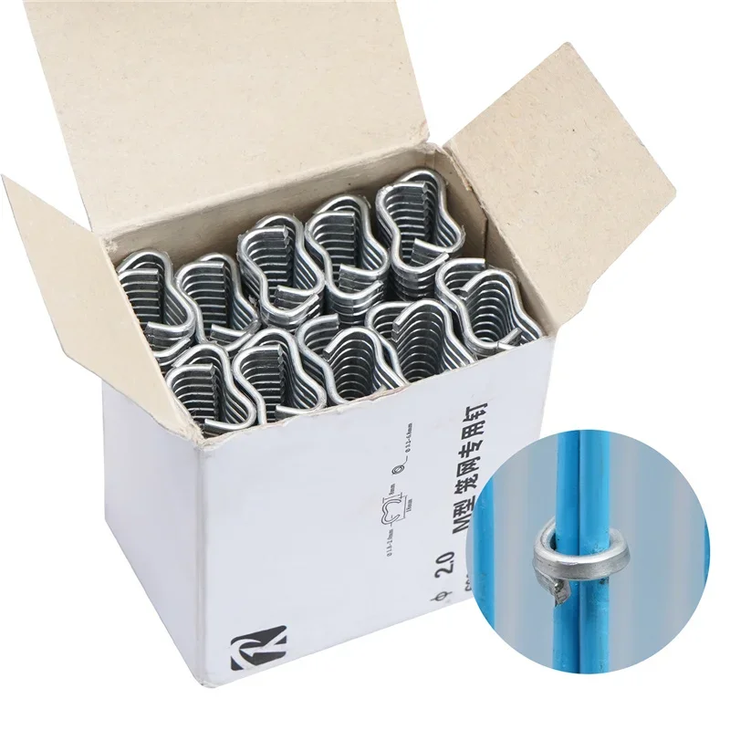 

600 Pcs/box M Nail Ring Cages Installed Chicken Duck Bird Dog Cage Clamp 2.0 Quail Tied Dove Cage Clamp Rabbit Staples