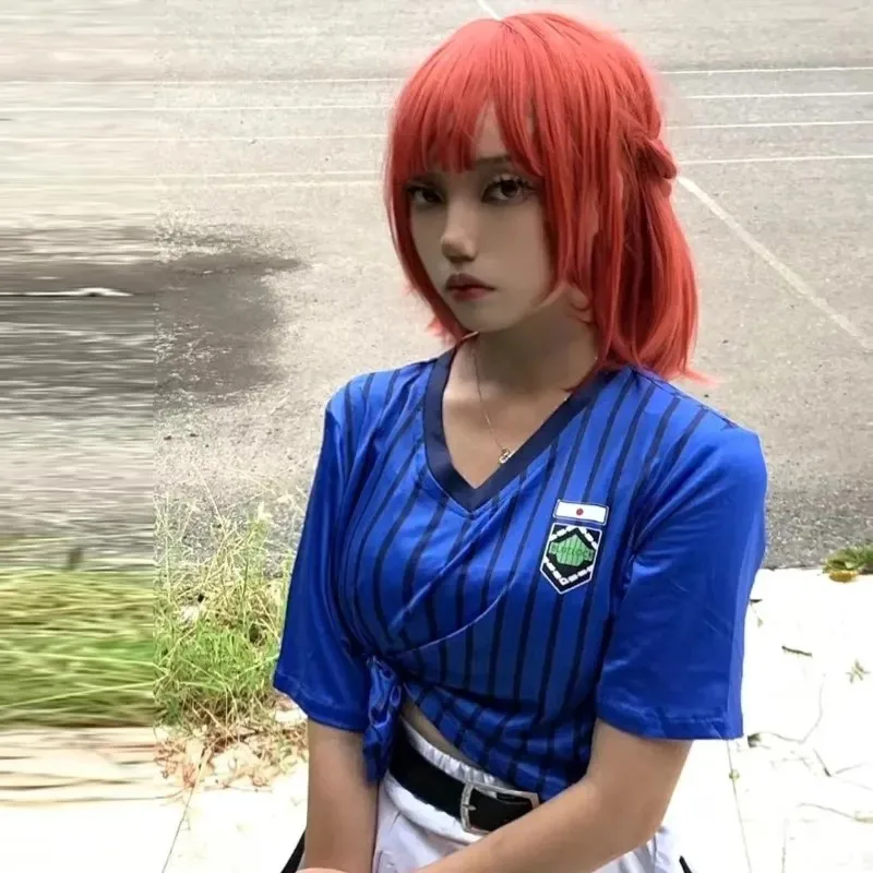 

Anime Blue Lock Anri Teieri Costume Wig Cheerleading Cosplay Uniform Top Skirt Football Union Halloween Party Suitx;2'a,6.h;8'v,