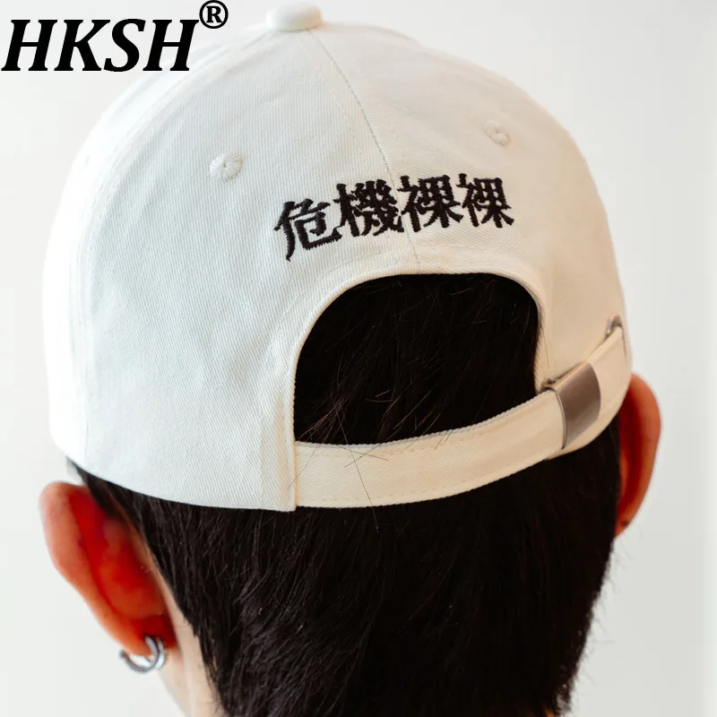 

HKSH Spring Autumn New Man's Tide Punk Hat Japanese Style 3D Embroidery Baseball Cap Adjustable Chic Ins Trendy Cotton HK10510