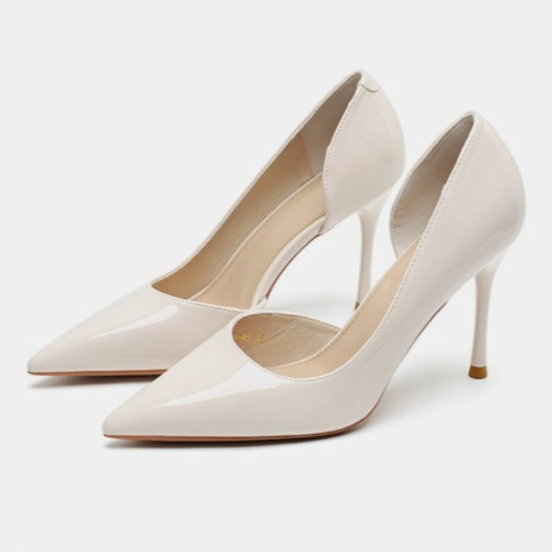 

Elegant Pointed Toe Heels for Women Concise Patent Leather Fashion Thin Heel Footwear Female Sexy Women Pumps Office Shoes