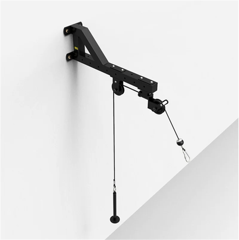 Home Gym Wall Mounted Cable Machine Attachments Workout Triceps Biceps Pulley System Fitness Pull Down Rope Equipment
