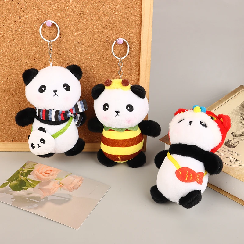 Cute Small Panda Pendant Plush Toy Bag Charm Keychain Dolls Backpack Hanging Decoration