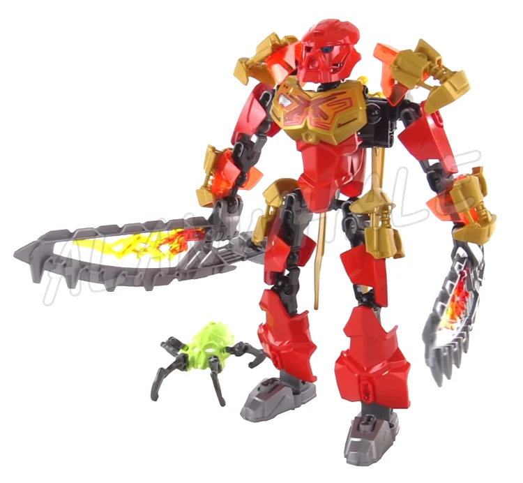 6 tipos Bionicle criatura combinada Protector maestro de tierra hielo fuego Onua Kopaka 6004 juguetes de bloques de construcción compatibles con el modelo