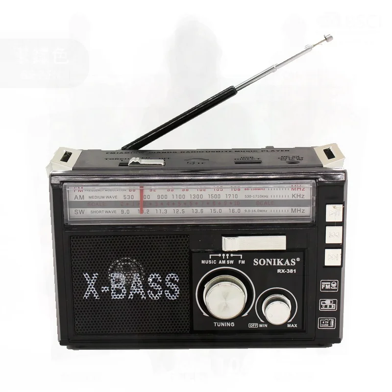 Portable Multi-Band Radio MP3 Player with LED Lighting Speaker - Manual Selection USB Interface Built-in Mono Sound Quality