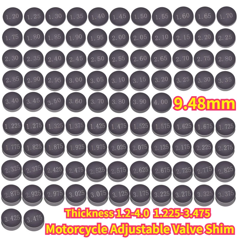 

10pc 9.48mm Engine Part Adjustable Valve Shim Pad 1.2-4.0 & 1.225-3.475 For Suzuki Yamaha Kawasaki Honda Polaris Arctic Cat 2.85