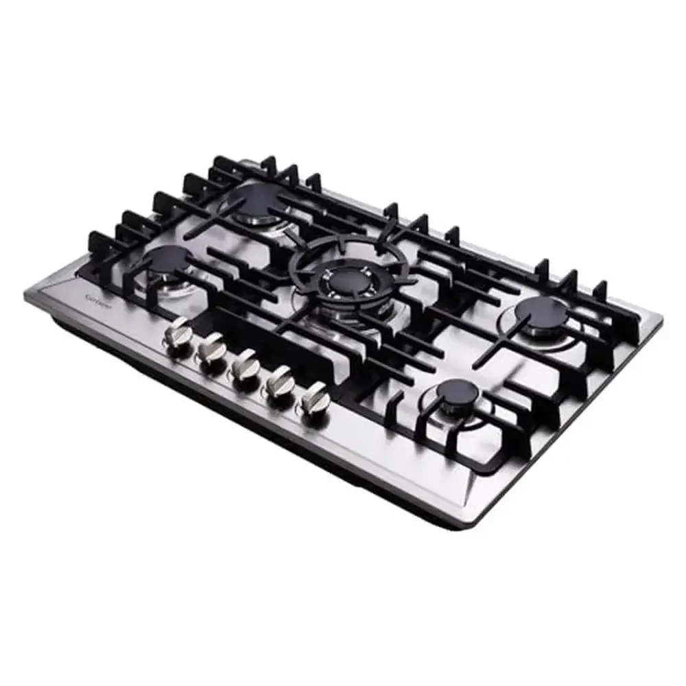 Газовая плита с 5 конфорками, встроенная варочная панель с двумя топливами из нержавеющей стали, трансформируемая сверхмощная литого железа, простая установка и