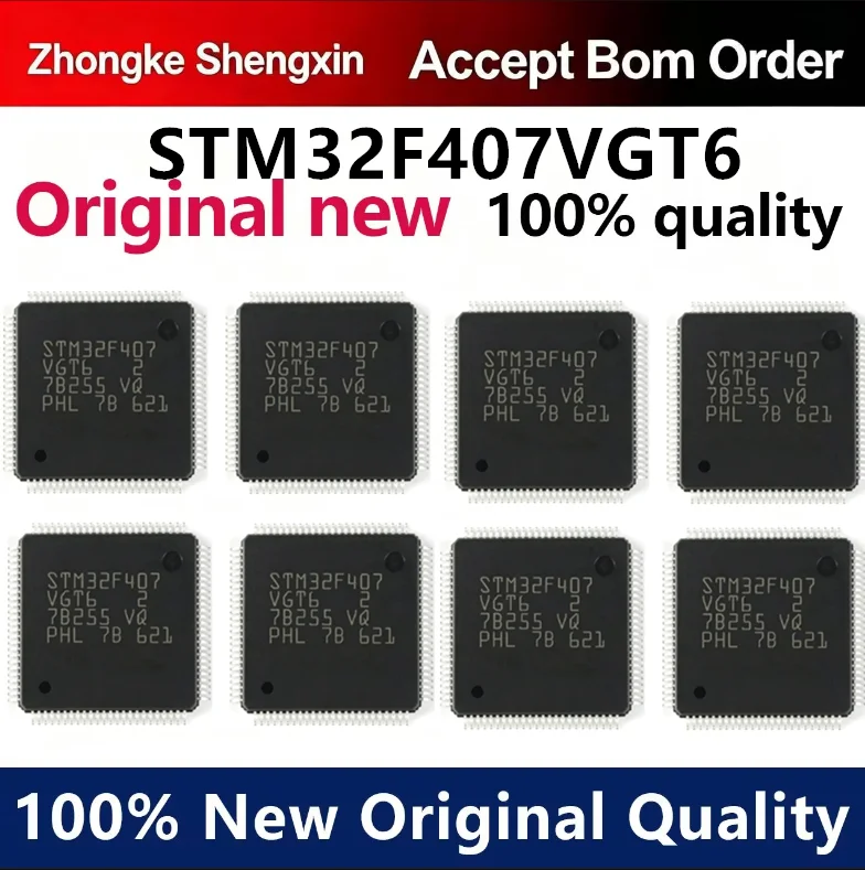 （5pcs-100pcs）Original genuine STM32F407VGT6 LQFP-100 ARM Cortex-M4 32-bit microcontroller MCU