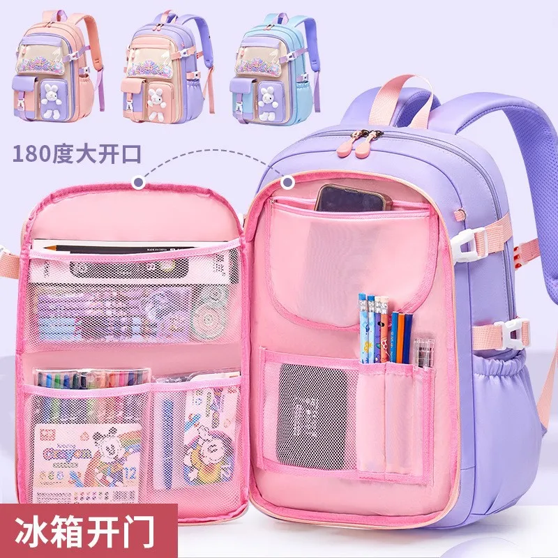 Plecak szkolny dla dziewczynek do szkoły podstawowej, lekki, wodoodporny, kolorowy plecak podróżny, kawaii, mochilas, prezenty.