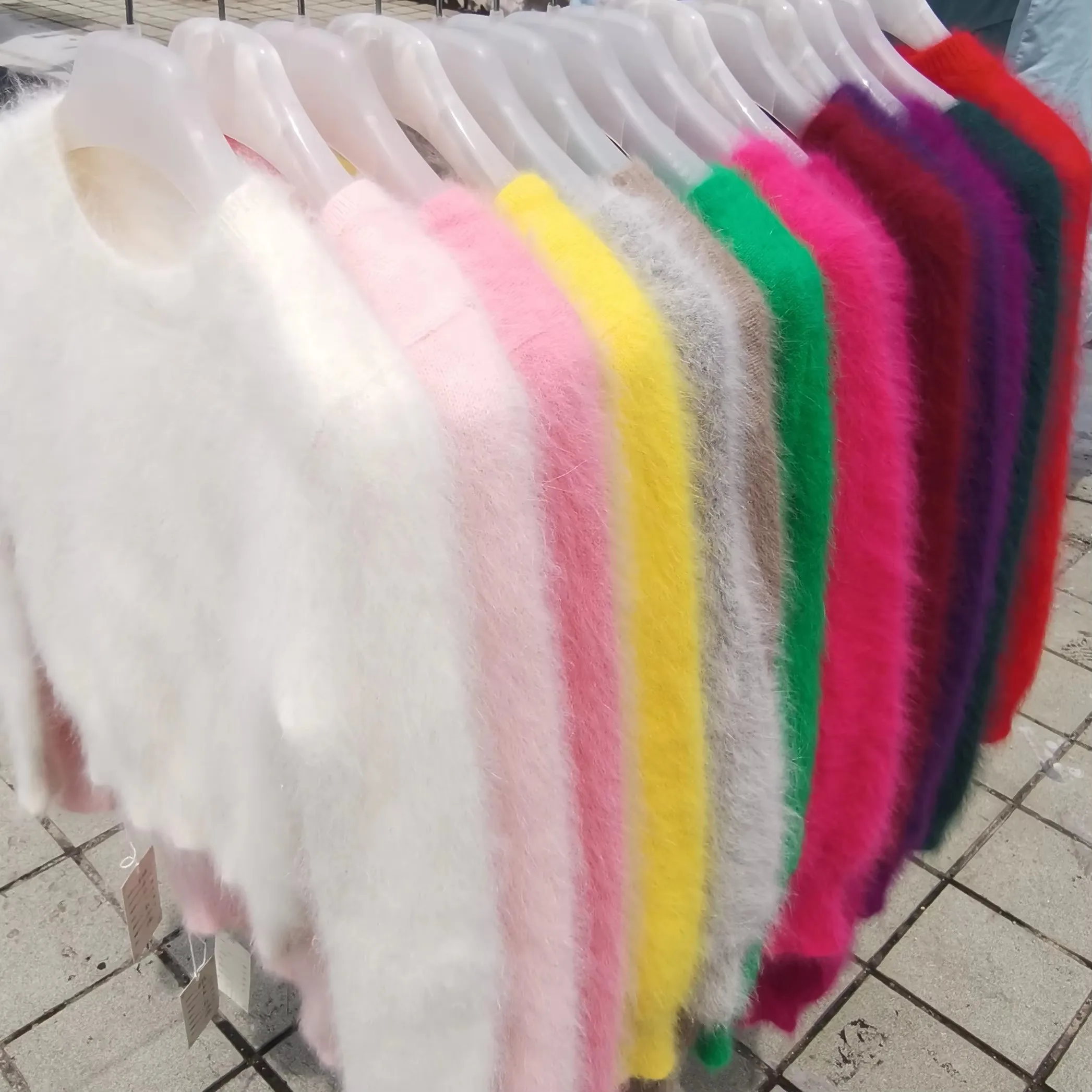 

Женские Mujer, осенне-зимние модные волосатые норковые кашемировые вязаные блузки с круглым вырезом и длинными рукавами, тонкие блузки, нижнее белье, пуловер, свитер, джемпер