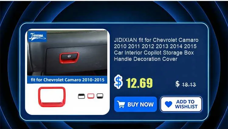 JIDIXIAN Car Window Lift Button Panel Decoration Cover for Chevrolet Camaro 2010 2011 2012 2013 2014 2015 Interior Accessories