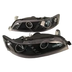 2Pcs Car Headlight For Toyota MARK GX90 JZX90 LX90 Head Lamp LED Daytime Running Light Integrated Black 1992-1996