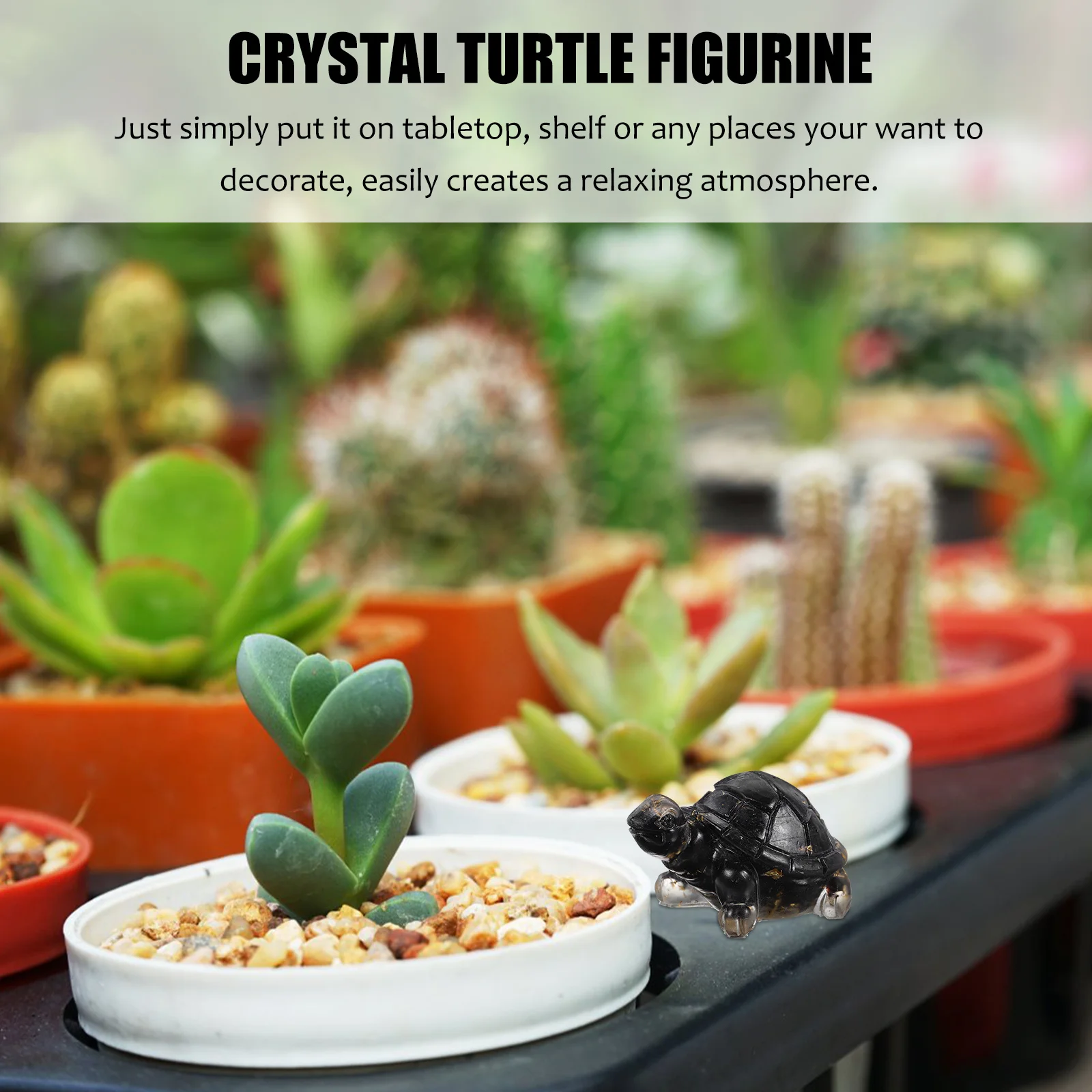 

1pc Crystal Turtle Feng Shui Decor For Table Desk Shelf Home Office Indoor Decoration Small Animal Statue Gift