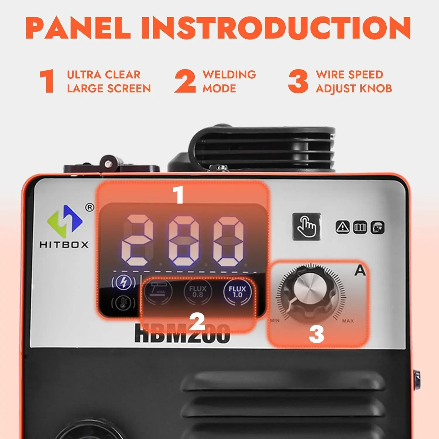 Imagem -03 - Máquina de Solda Semiautomática Hitbox Airless Soldador Mig Soldado Inversor Soldado em Hbm200 110v 220v