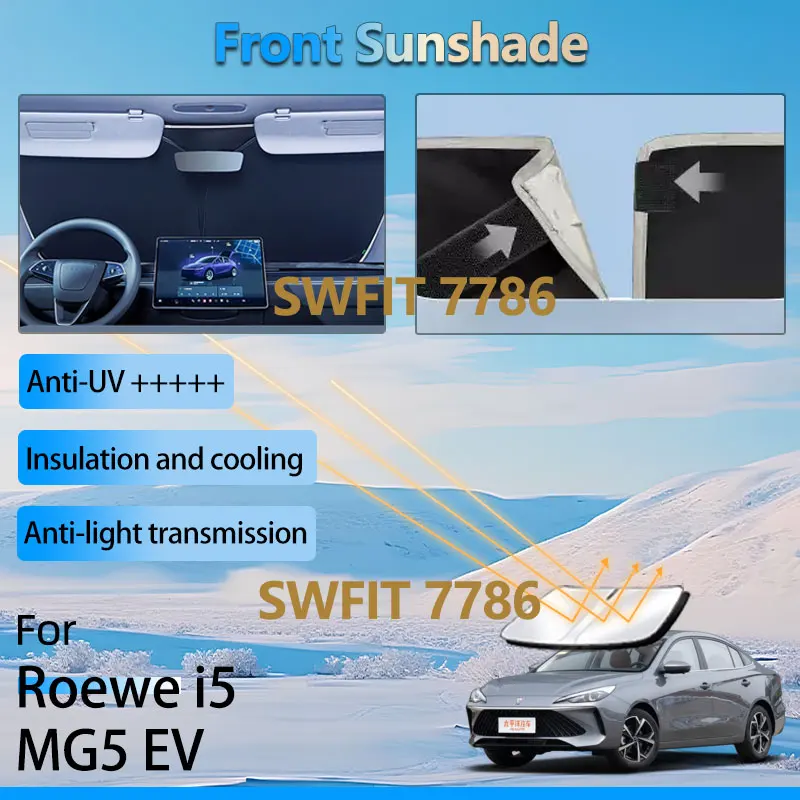 

Black Front Sun Visor For Roewe i5 EI5 MG 5 MG5 EV 2017 - 2025 2022 Accessories Window Heat Insulation Protection Sunshade Parts