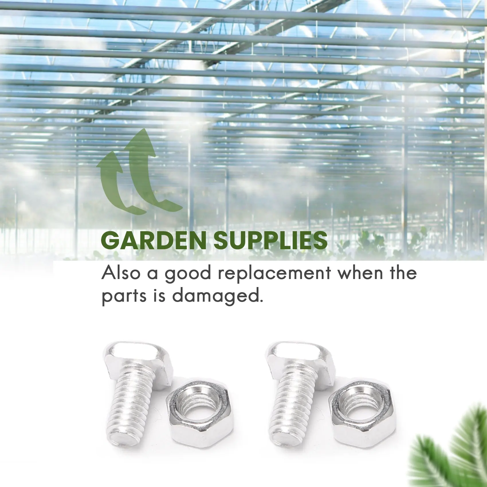 

A05E-100 Pcs M6x12mm Greenhouse Nuts And Bolts Square Head Bolts Nuts Greenhouse Repair Kit Parts Replacement Garden Supplies
