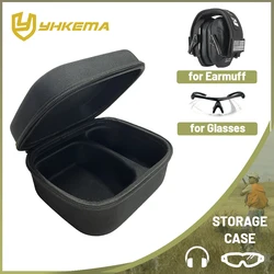 Hard Storage Travel Case for Electronic Shooting Earmuffs Compatible Impact Hearing Protection Shooter Safety Eyewear Glasses