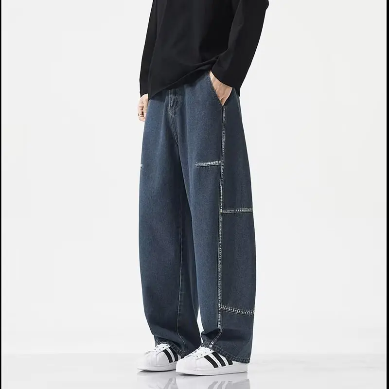 

Retro Men's Loose Straight Leg Jeans Wide Leg Pants Thin American Style Casual Long Trousers Spring Summer New Arrival