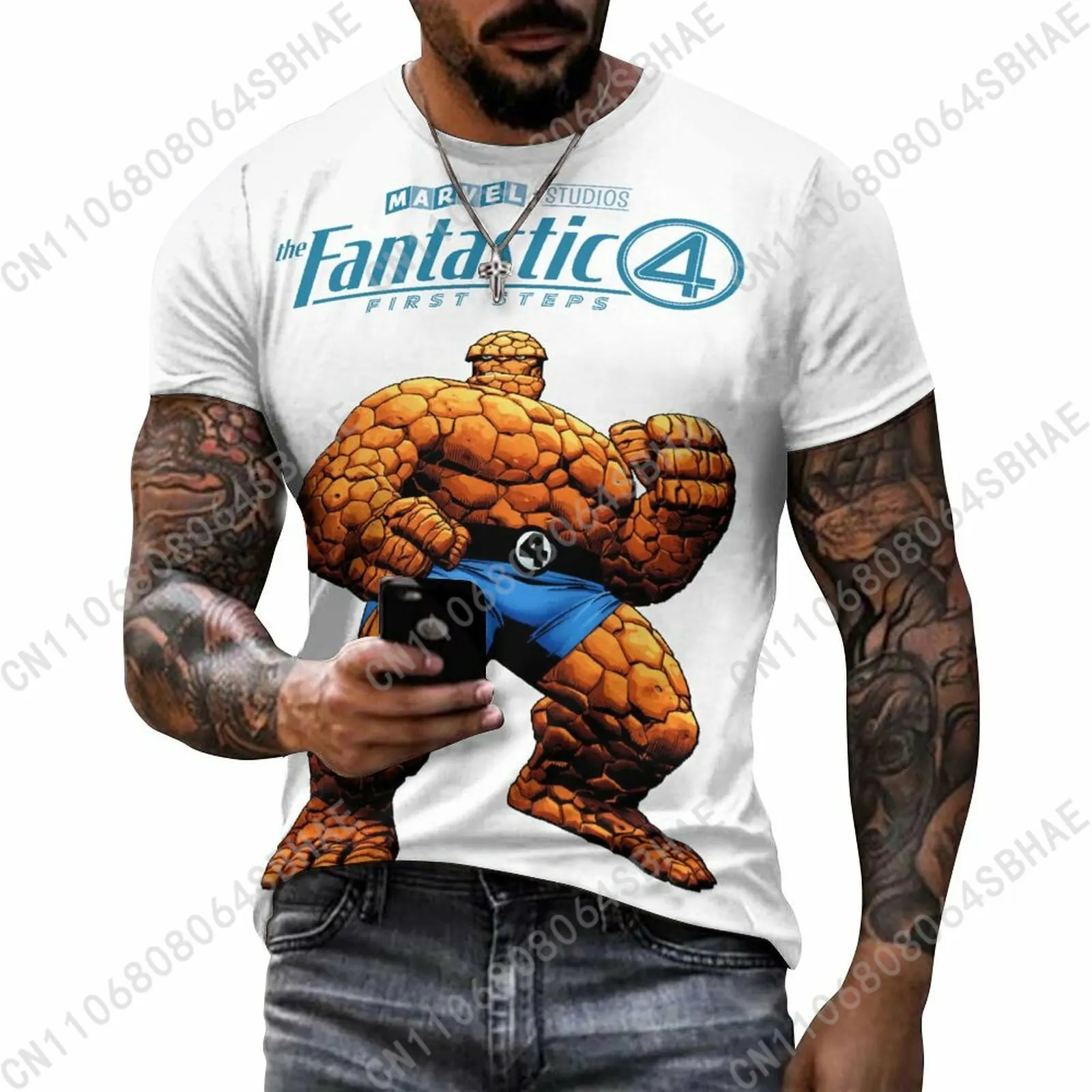 

Marvel Things Custom Pattern Men's Cotton T-Shirt Short Sleeve Tee Men Tops Personalized Tshirt Summer Cosplay