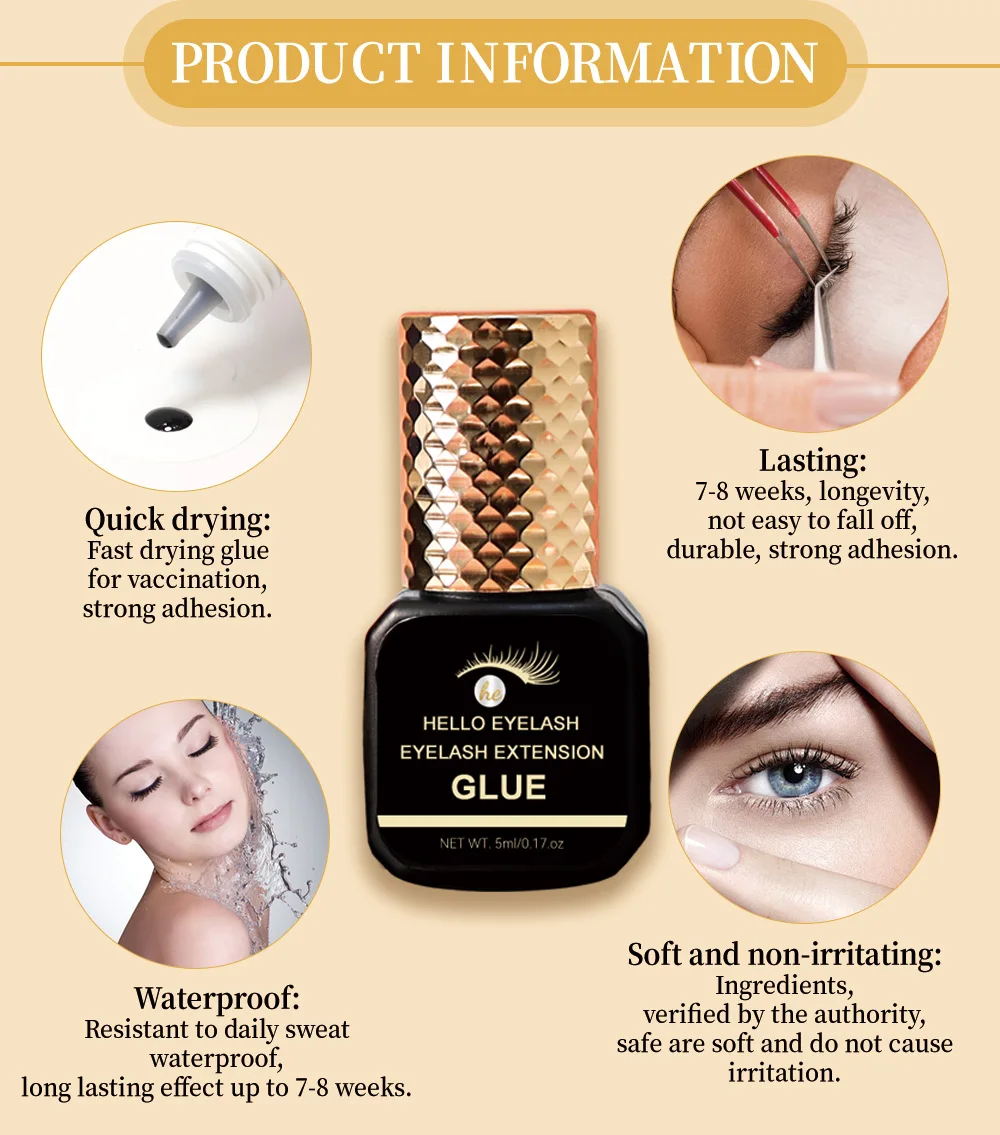 DIY Snel Droog Sterke Valse Wimper Extension Lijm Lijm Retentie Lage Geur Irritatie Wimper Lijm Lash Lijm Makeup Tools