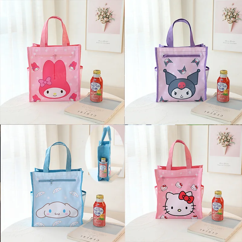 

Anime Hellos Kittys Anniversary Limited Handbag Kuromis Large Capacity Double Class Bag Cute Cartoon Student Hand Class Bag Size