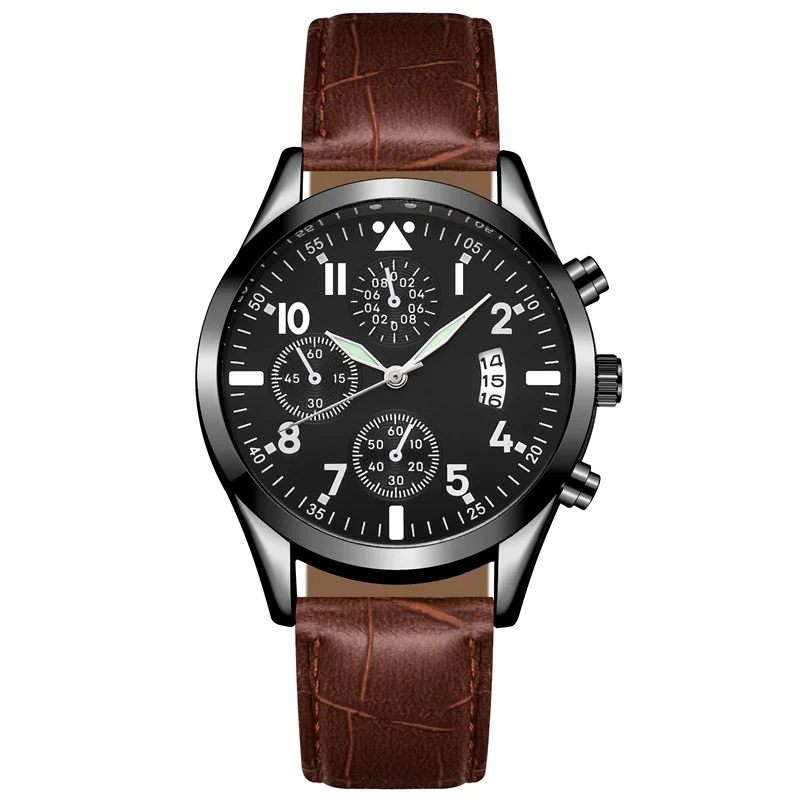 

Popular Men Leather Watch with Calendar Luminous Function Watch Fashion Quartz Wristwatches Watches for Men Relogio Masculino