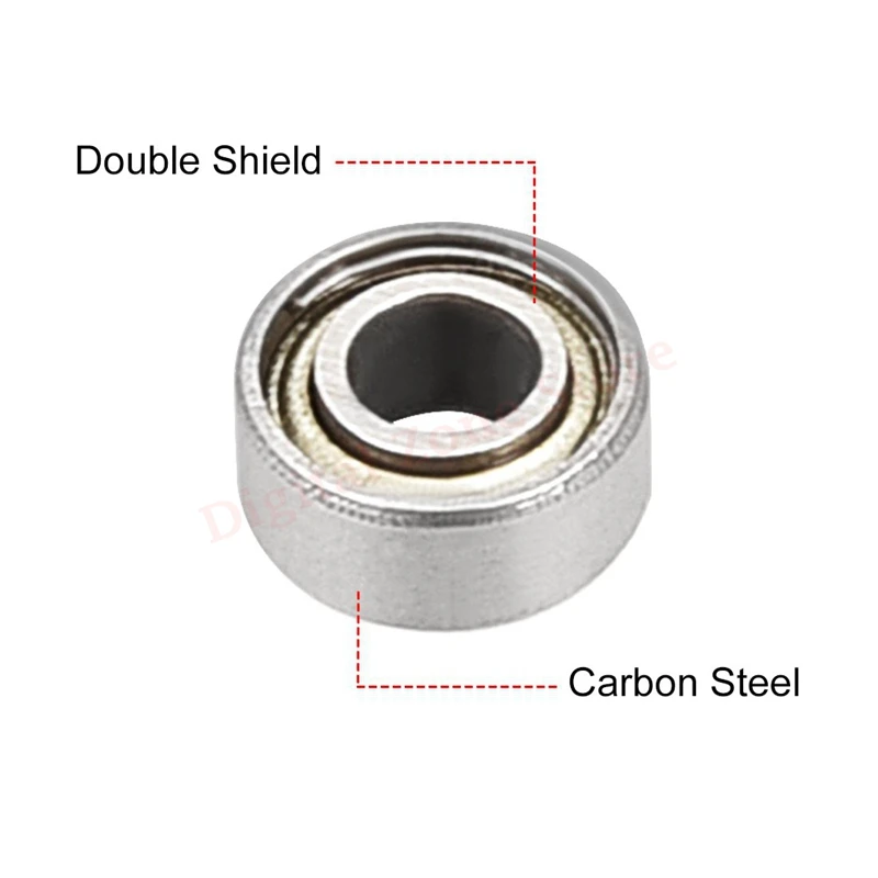 10Pcs 683ZZ Ball Bearings, 3mm Bore ID, 7mm OD, 3mm Width Steel Shielded Miniature Deep Groove Bearings