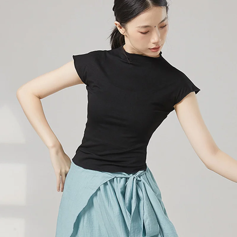 T-shirt da danza moderna da donna Balletto Danza classica Danza popolare cinese Crop Top Pratica Formazione Spettacolo Performance Viscosa morbida