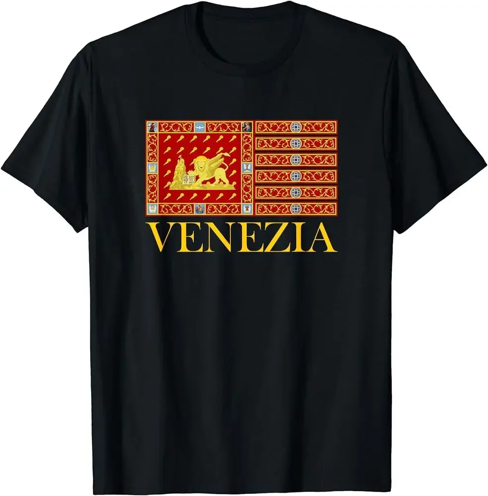 VENICE ITALY FLAG VENEZIA ITALIA BANNER LION OF SAINT MARK T-Shirt Size S-5XLHigh Quality 100%Cotton Short Sleeve