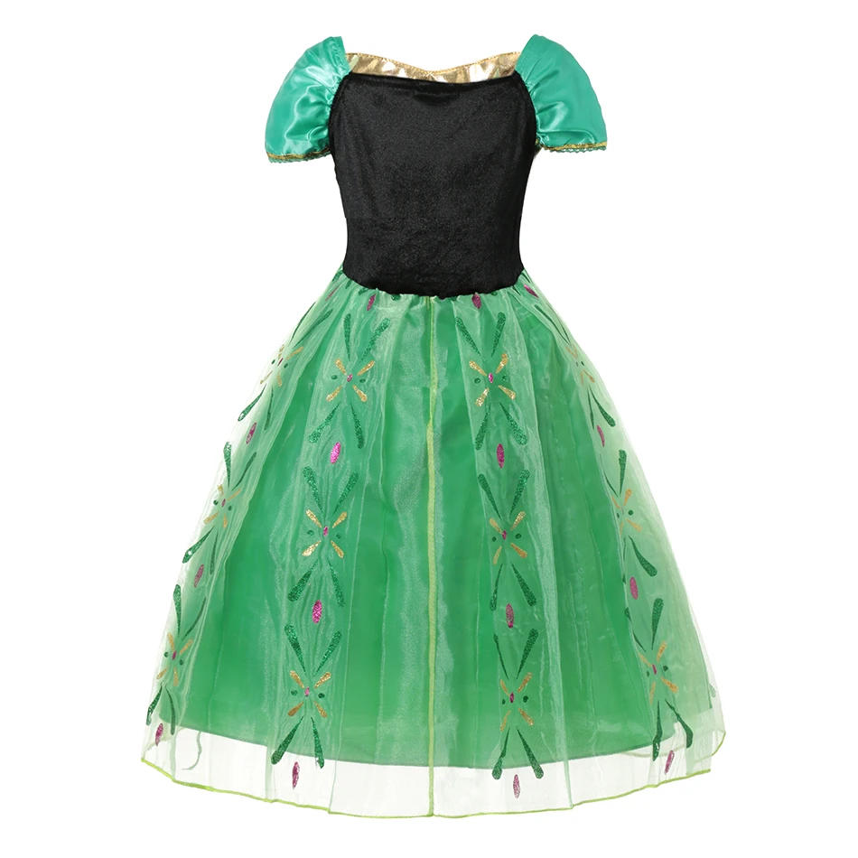 Robe de Princesse Disney La Reine des Neiges Anna pour Enfant, Tenue Décontractée pour ixd'Anniversaire et Carnaval, Vêtement d'Été