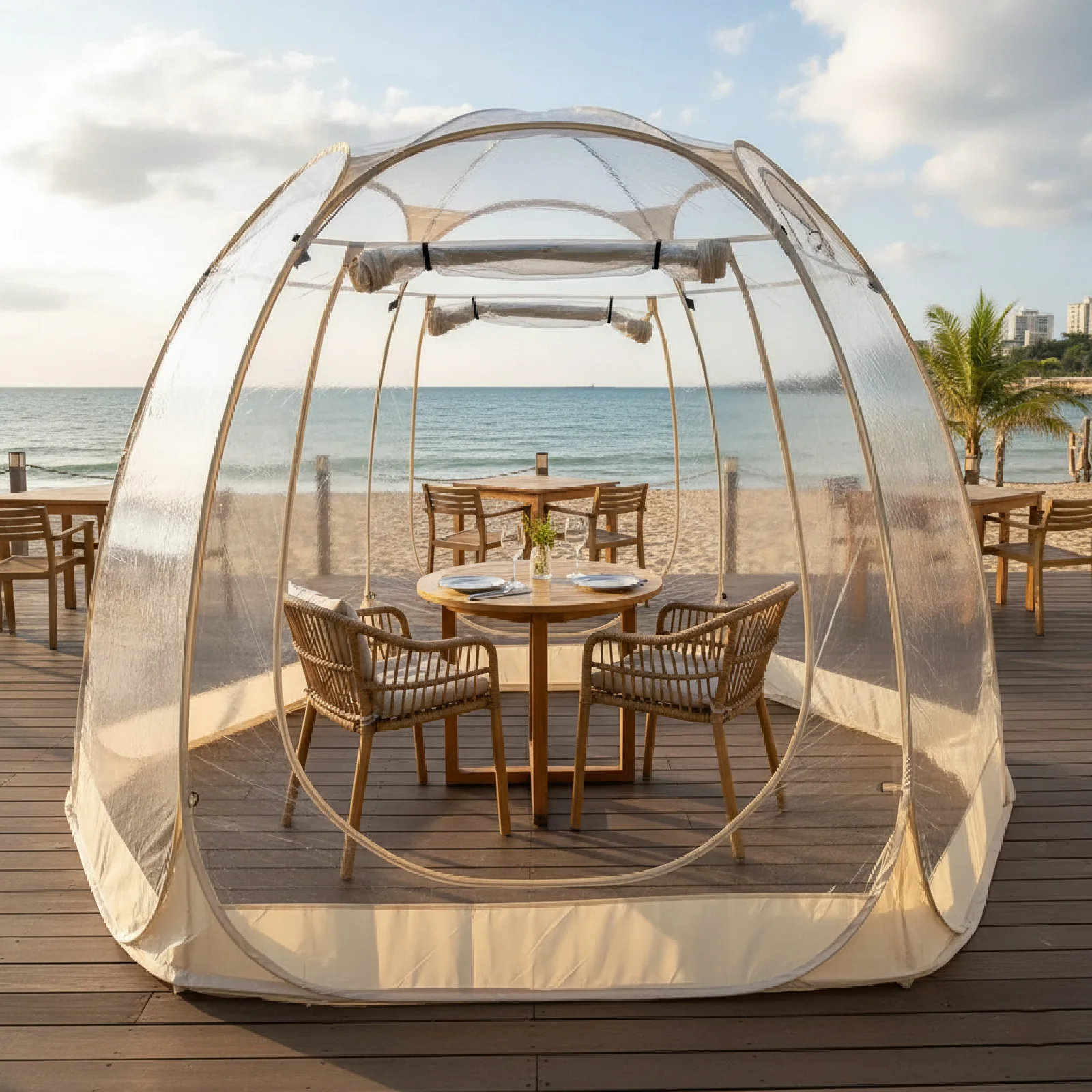 

Large Quick-Set Bubble Tent Portable Outdoor Igloo Extreme Cold Resistant Winter Shelter for Camping And Backyard Use