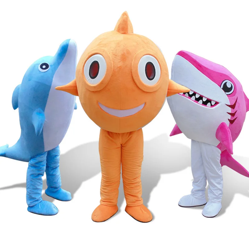 

Custom Ocean Whale Dolphin Cartoon Character Costume Adult Walking Props Animal Mascot Costume Doll Stage Performance Costume