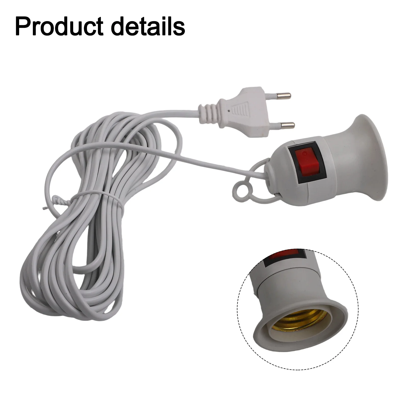 Pendant Lamp Holder with E27 Socket and 5m Cord Extension Featuring Push Button Switch for Phytolamps Lighting