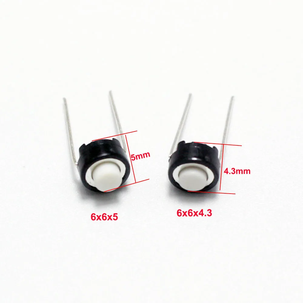 10/20/50/100PCS SKRGAED010 ALPS Tact Switch White Black Touch Switch 6*6*5mm 6x6x4.3mm DIP Tactile Push Button Micro Switch