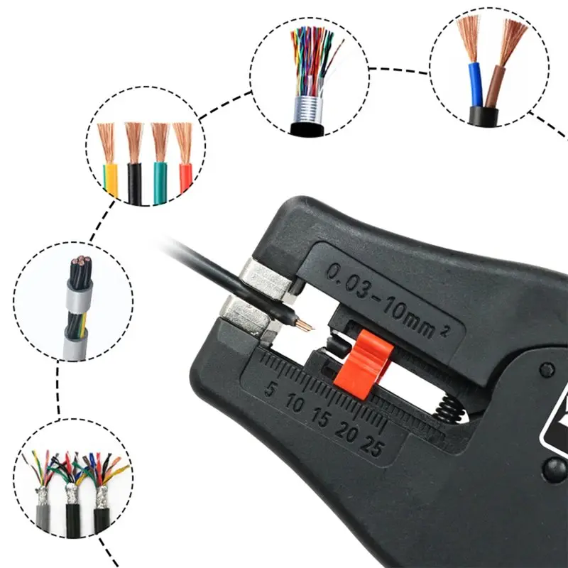 ABZS متجرد الأسلاك الأوتوماتيكي والقاطع YE-D10 كماشة 2 في 1 أدوات شديدة التحمل 0.03-10 مم2/32-7AWG أداة إصلاح كهربائية صغيرة #3
