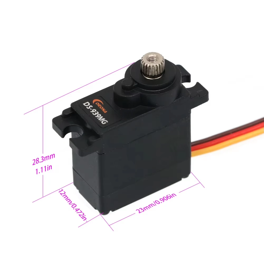 Serwo cyfrowe Corona DS939MG, 2.5kg / 0.14sec / 12.5g, mikro serwo z metalowymi przekładniami, stosowane w samolotach RC i akcesoriach do robotów.
