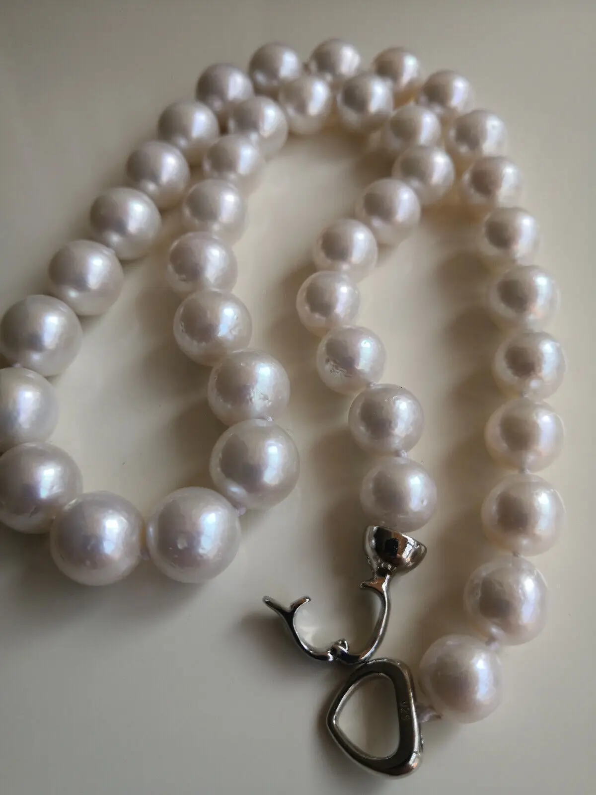 9-11mm AAA+ Natural White South Sea Round Edison Pearl Necklace 18inch