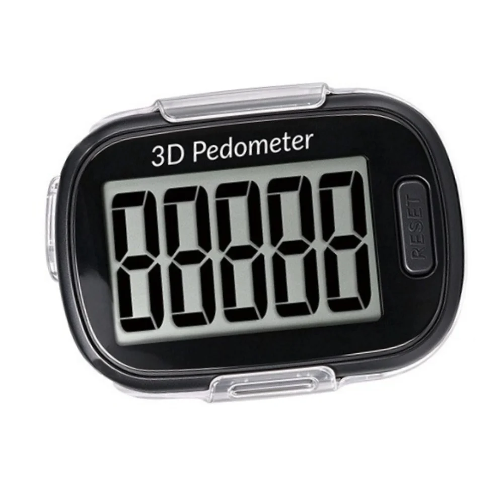 3D Pedometer Step Counter Large LCD Screen With Carabiner Clip And Waist Belt For Walking Running Fitness Tracking Device