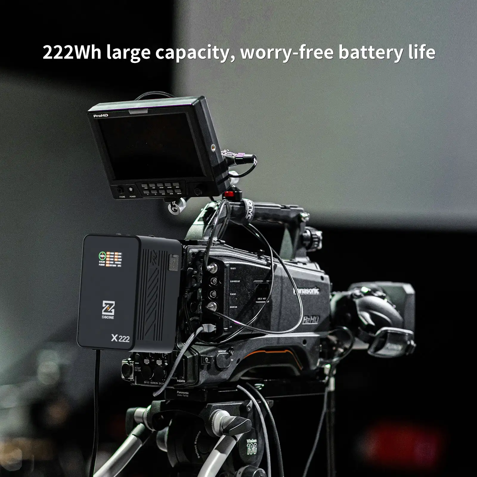 

ZG-X222 V-type battery 222Wh V Mount Battery with dual USB-C 3-D-TAP dual DC ports 1.4-inch digital display screen
