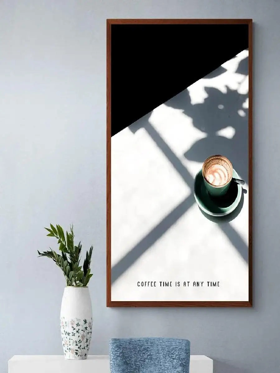 1pc frameless Canvas Painting Vintage Coffee Canvas Art Print  Morning Coffee Quote Wall Decor for Living Room  Cafe