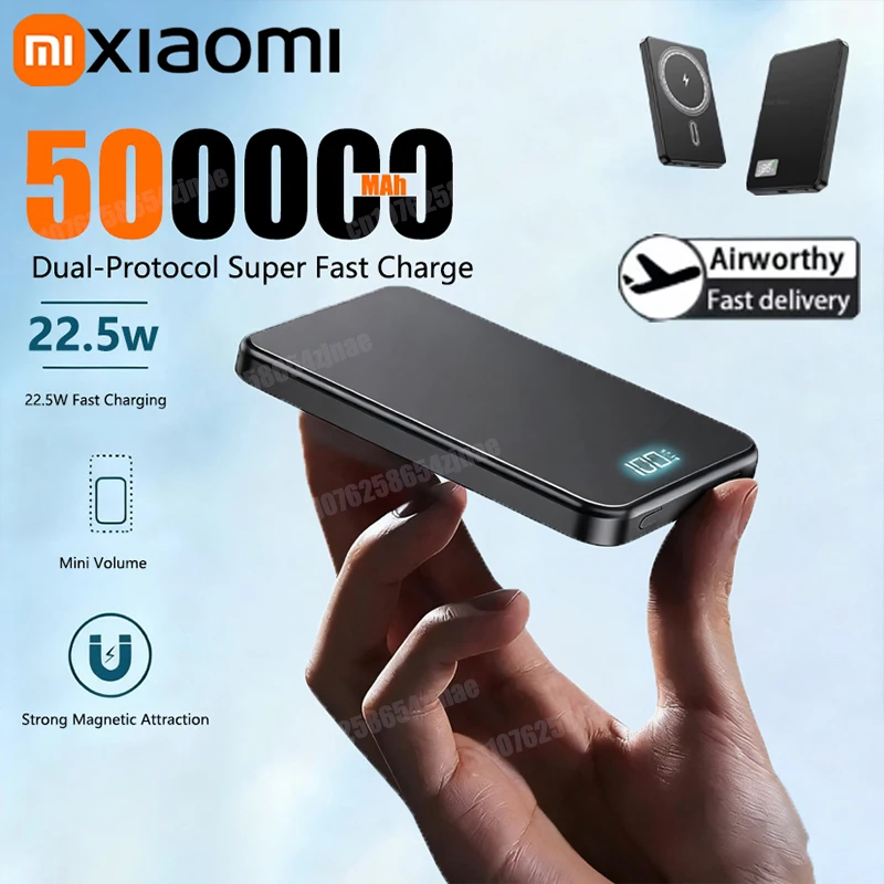 Xiaomi Mijia 50000 mAh Tragbare Magnetische Drahtlose PowerBank PD22.5W Schnelle Lade Externe Batterie für Magsafe Für iPhone Samsung