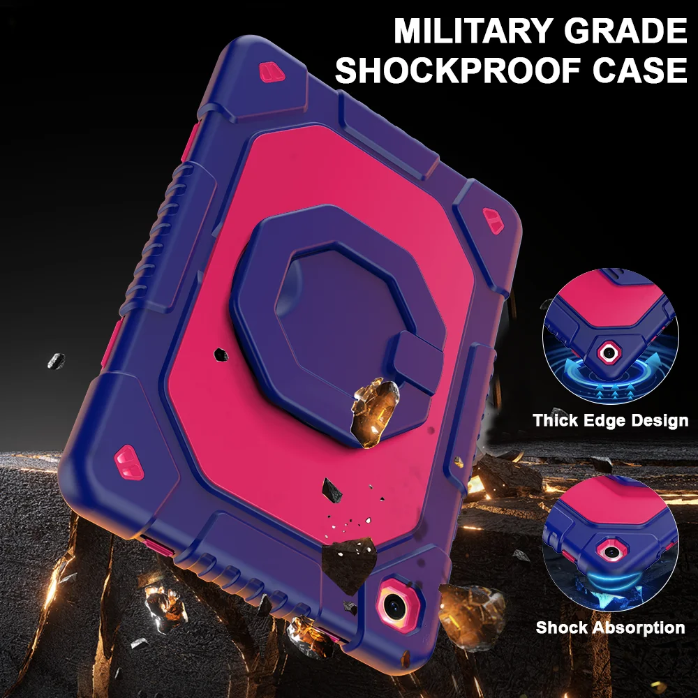 Shockproof Hybrid Heavy Duty Kickstand Case for Samsung Galaxy Tab A11 Plus 2025 11 Inch, Should Strap 3in1 Layer Hard Cover